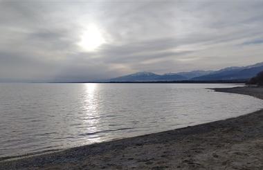 Issyk-Kul lake shoreline