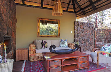 Outdoor private pool lounge