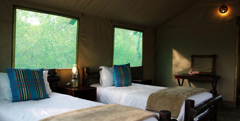 Safari tent beds