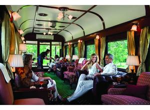 Relaxing in the observation car