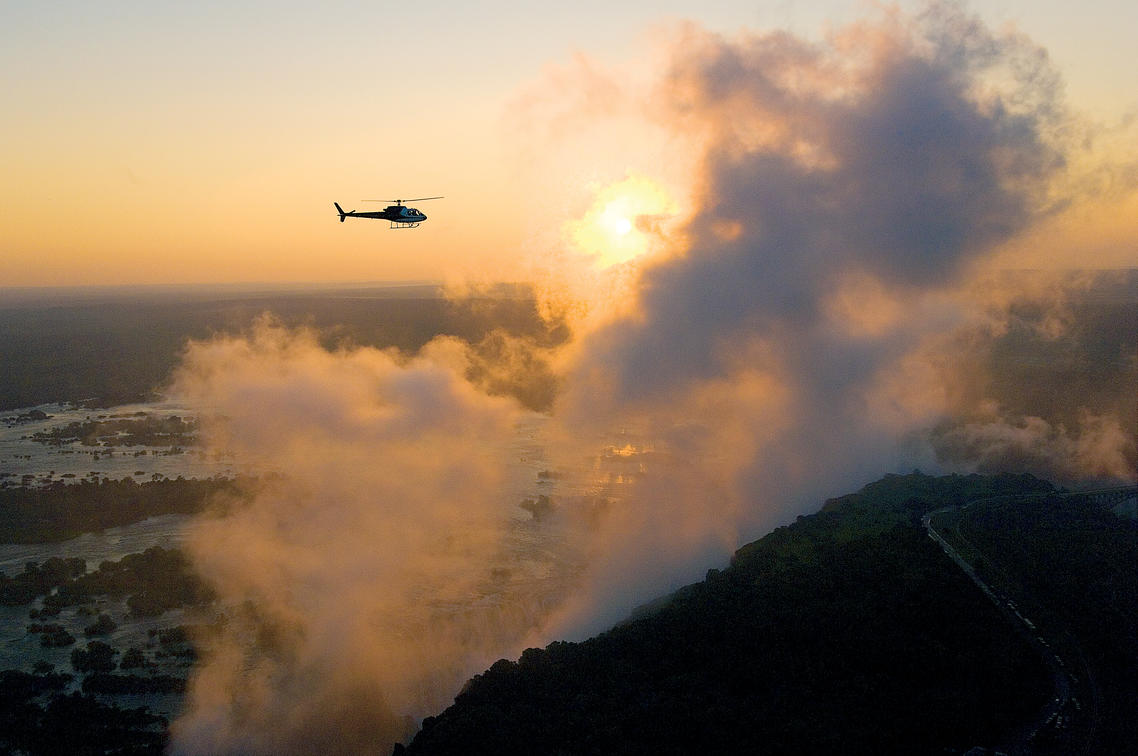 Flight over. Victoria Falls Airport. Victoria Falls International Airport.