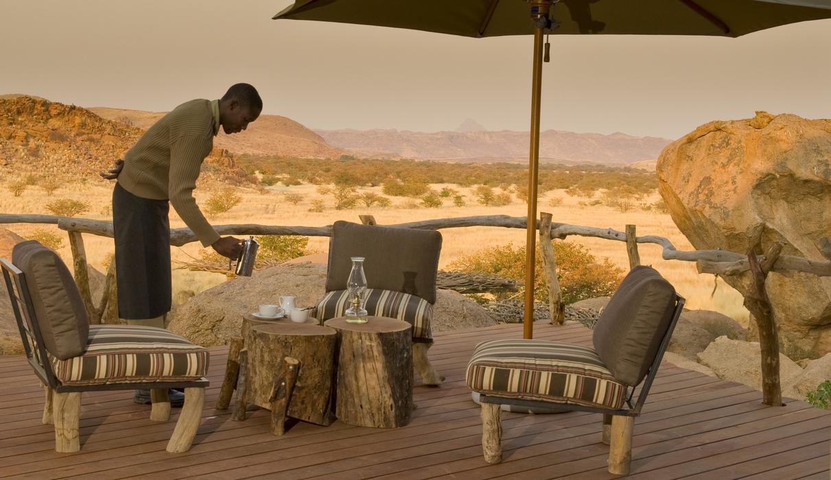 The surrounding space and endless views of Damaraland cannot be contained. 