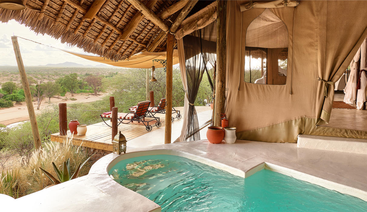 Breathtaking views of the Samburu landscape from your suite
