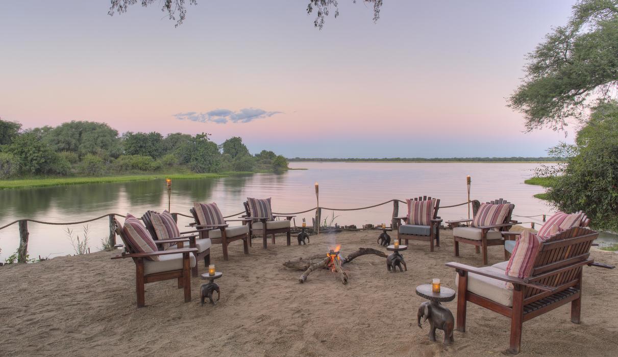 Time + Tide Chongwe River Camp - Main riverfront lounge area