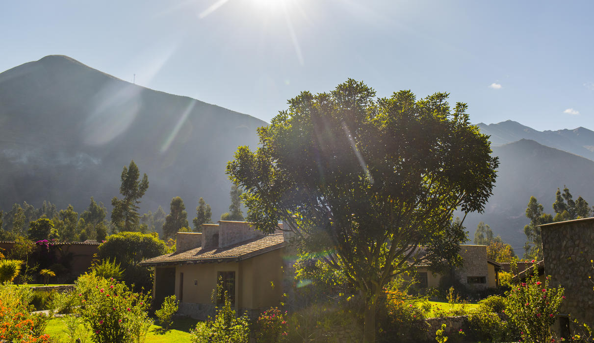 The Andes mountains are around the whole property