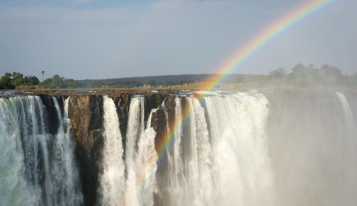 Victoria Falls and rainbow