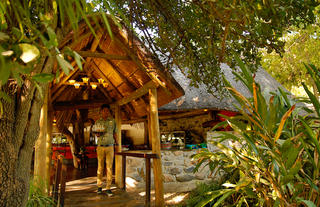 Thamalakane River lodge entrance to restaurant