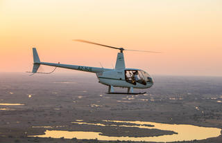 Optional helicopter flips over the Okavango Delta 
