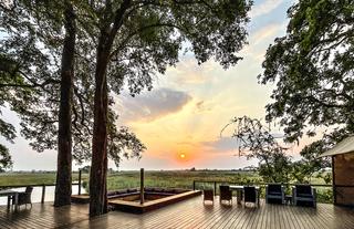 Kazile Island Lodge Deck at Sunset