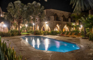 The pool at night