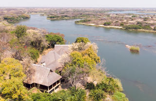 Arial view of the main lodge building