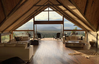 The upstairs balcony