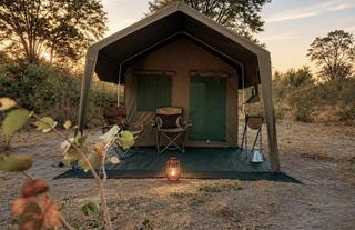 Tent at sunset 