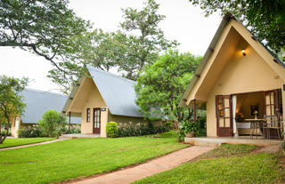 Four individual rooms overlooking the game reserve.
