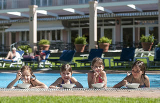 Children enjoying themselves at our heated family pool