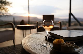 Lounge with wine glass view