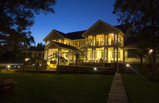 View of the Lodge at night