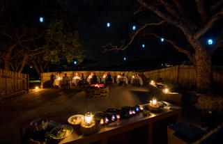 Muluwa Main Lodge Boma at Night 