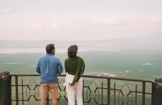 Looking down into the Ngorongoro Crater