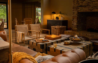 Indoor seating at fireplace 