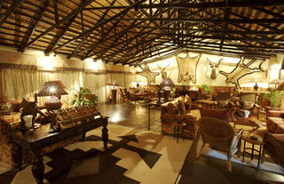 MalaMala's lounge reflects a traditional safari style. This is after all, a traditional camp