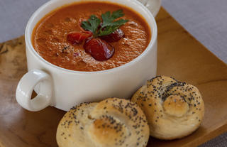 Dunia - Tomato Soup with Freshly Baked Bread Rolls