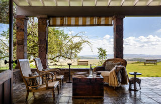 Singita Sasakwa Lodge Verandah and view of Serengeti