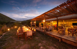 Tented Eco Camp Outdoor and Indoor Dining and Lounge Area
