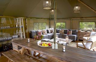 Tented Eco Camp Indoor Lounge and Dining area
