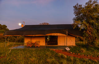 Evening view of tent