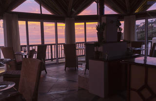 Restaurant sunset view