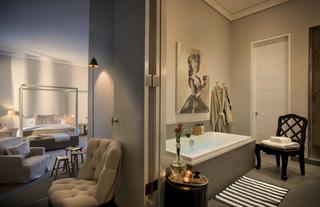 One of the bedrooms with en-suite bathroom at AtholPlace House