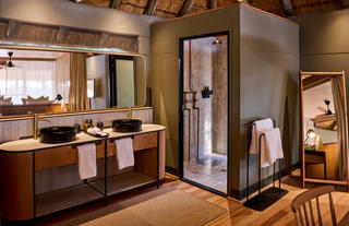 Savute Safari Lodge Guest Room Interior - Vanity and Shower