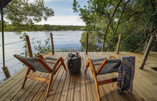 River deck tent view