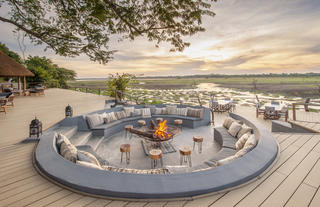Kafunta River Lodge - Fireplace & Lounge