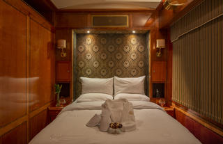 Evening view of suite - double bed