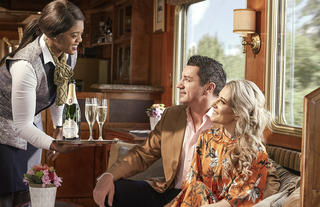 Guests at leisure in the Lounge Car