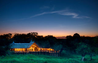 Evening view of lodge 