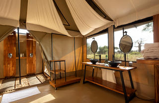 Guest tent bathroom