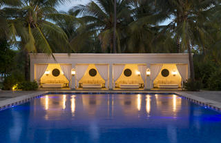 Main pool at dusk