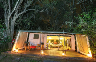 Guest tent in the evening