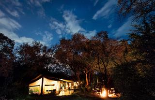 Lounge area and evening Bonfire at Nairobi Tented camp