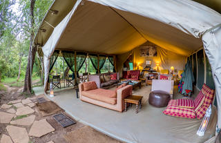 Lounge area at the Nairobi Tented Camp