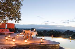 the unique rock pool at Serengeti Bushtops invited for private poolside dining