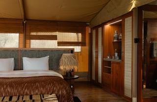 interior of tented suite at Serengeti Bushtops