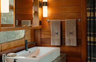 the spacious bathroom at Serengeti Bushtops