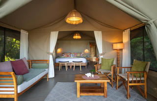 Rekero Camp - Tent Interior Front Lounge Area