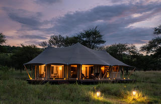 Exterior of a Guest Tent at Twilight