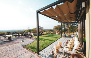 Outside lawn and seating