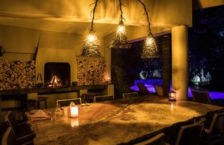 Al Fresco Dining  at the fire place